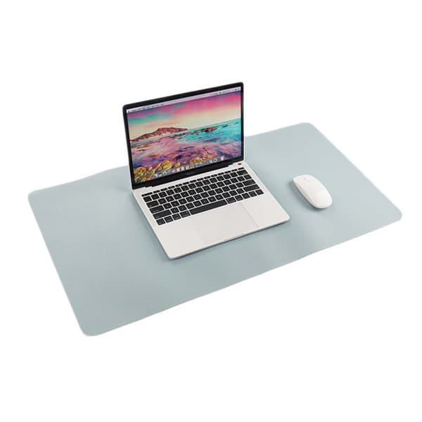 Skrivebordsmatte 80x40cm PU lyse blå
