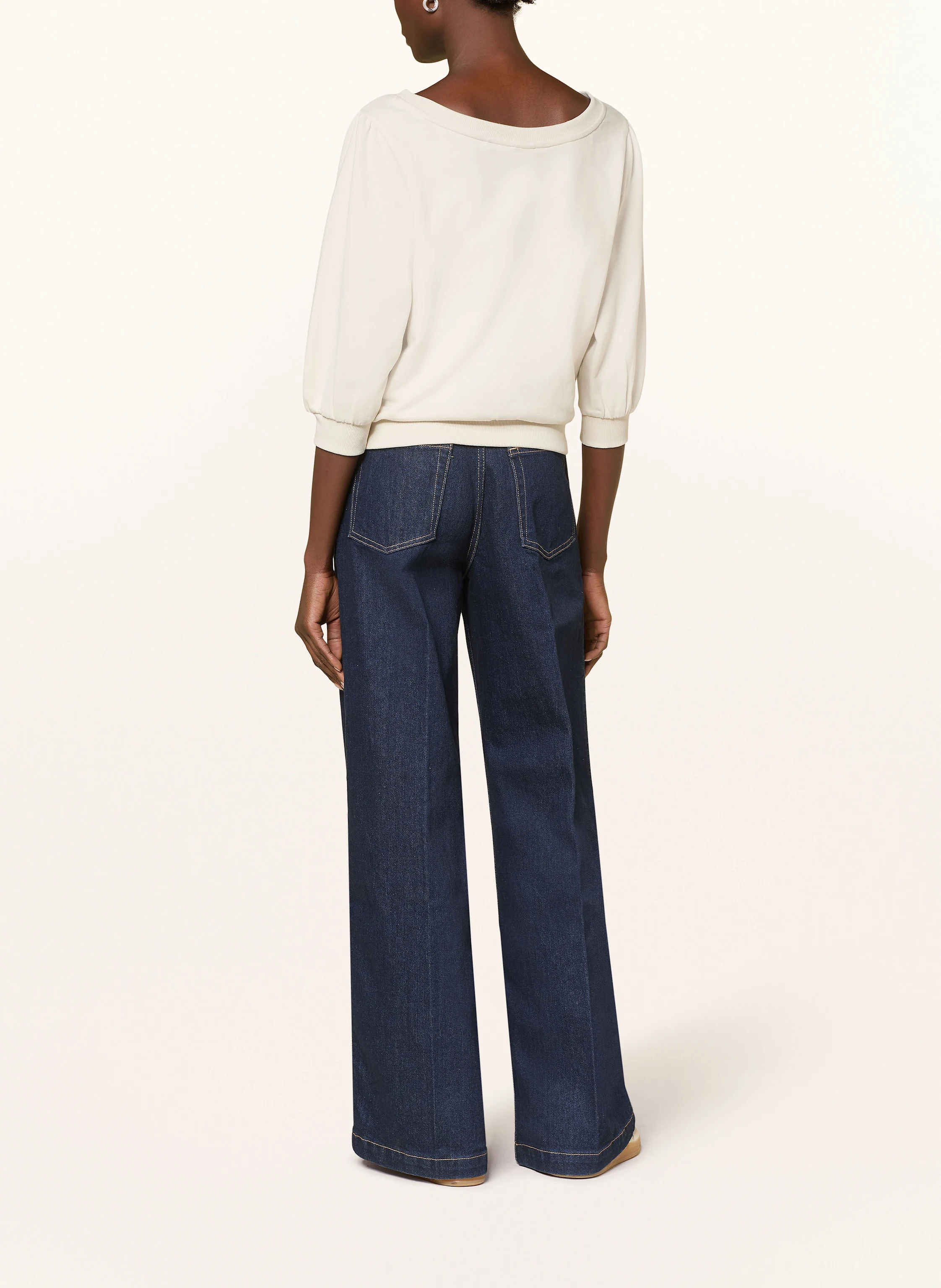 BOSS Sweatshirt EMAY mit 3/4-Arm und Schmucksteinen
