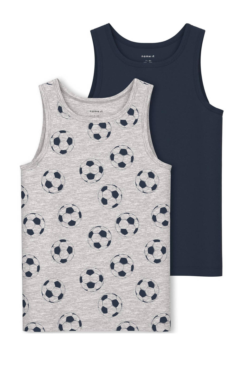 hemd NKMTANK - set van 2 grijs melange/donkerblauw