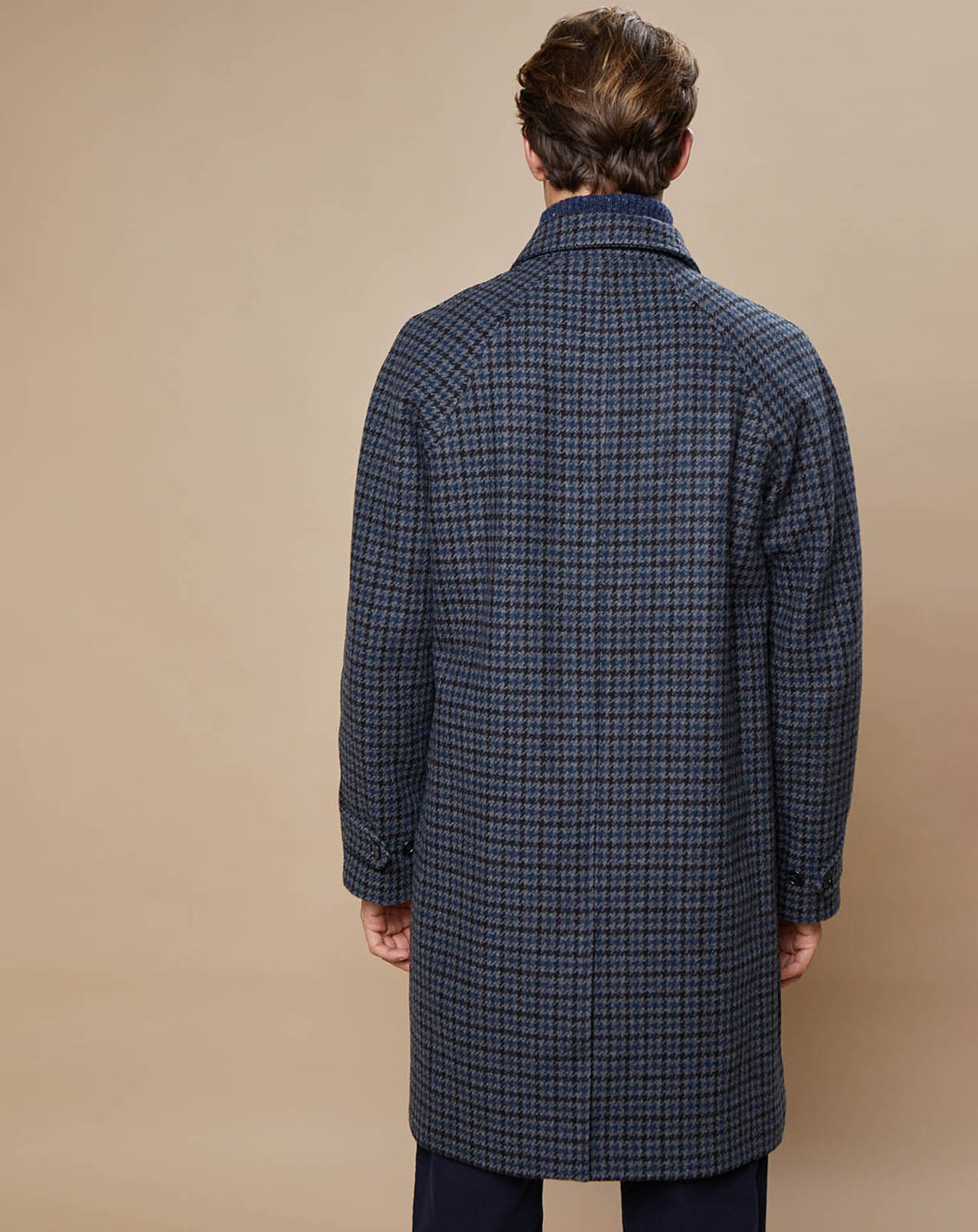 Hartford Manteau en Laine mélangée Calvin pied-de-poule gris/marine