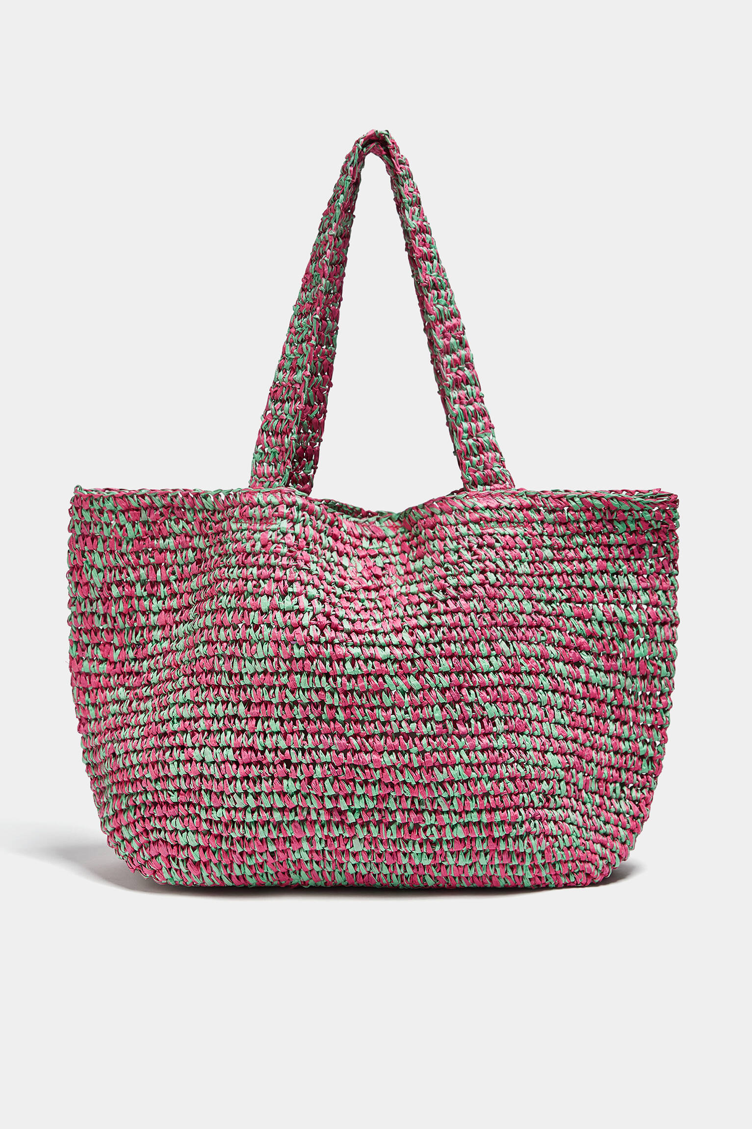 Sacola de compras de papel combinada - rosa