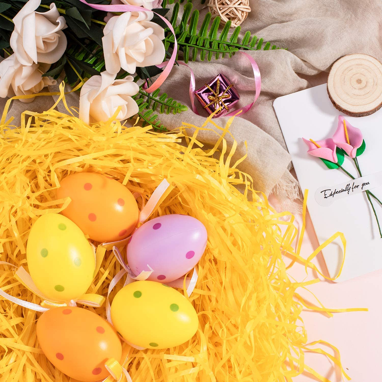 (30g) Ostergras Deko für Oster Nest Bastel Gras - Gelb
