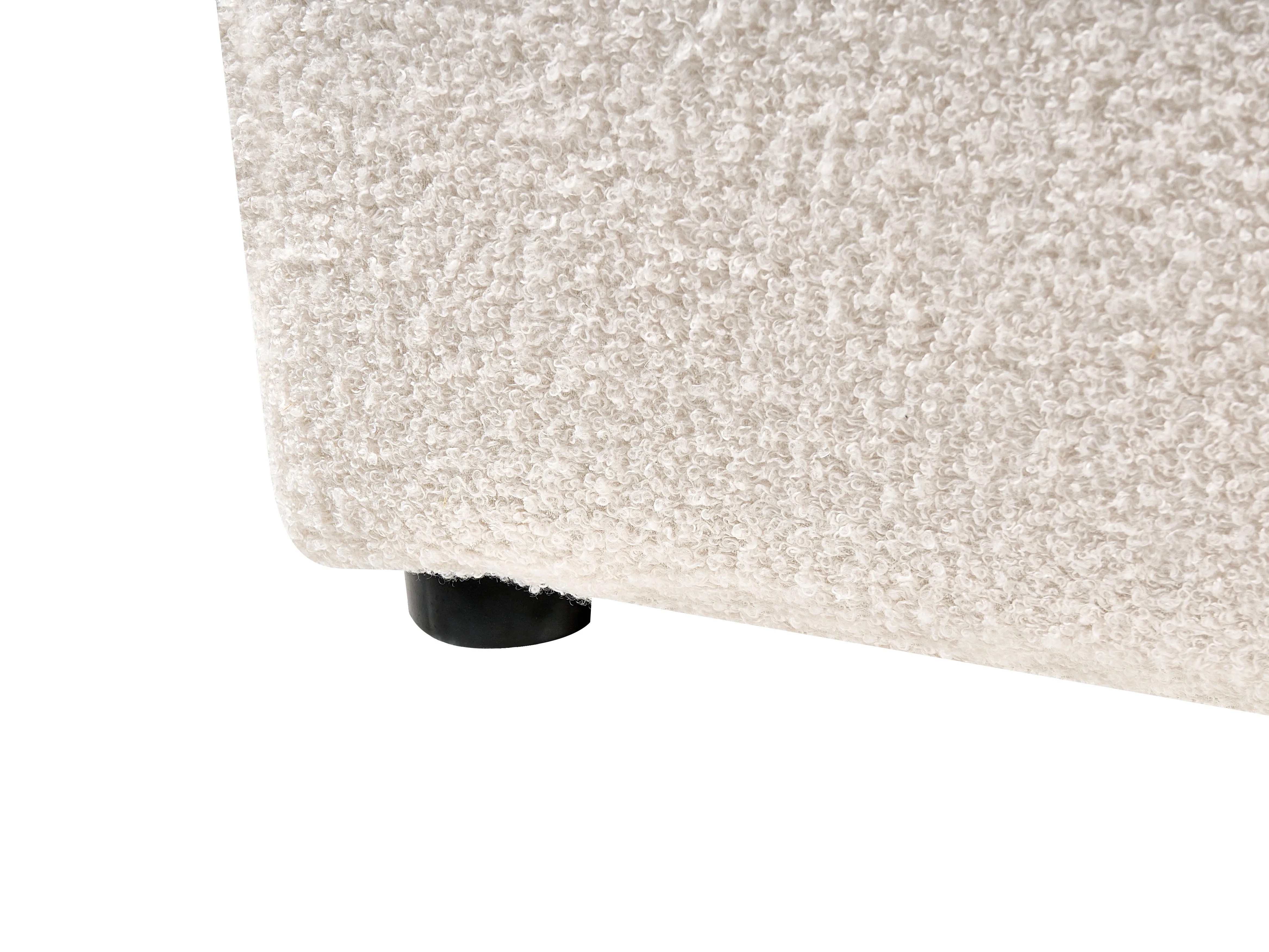Bed met opbergruimte Bouclé BOUSSE 180 x 200 cm Gebroken wit