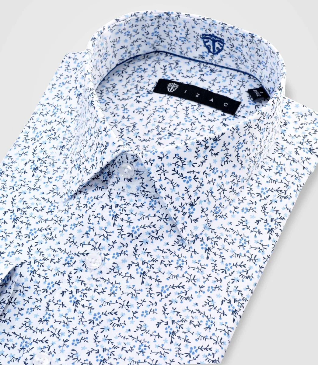 Chemise à imprimé floral bleu 