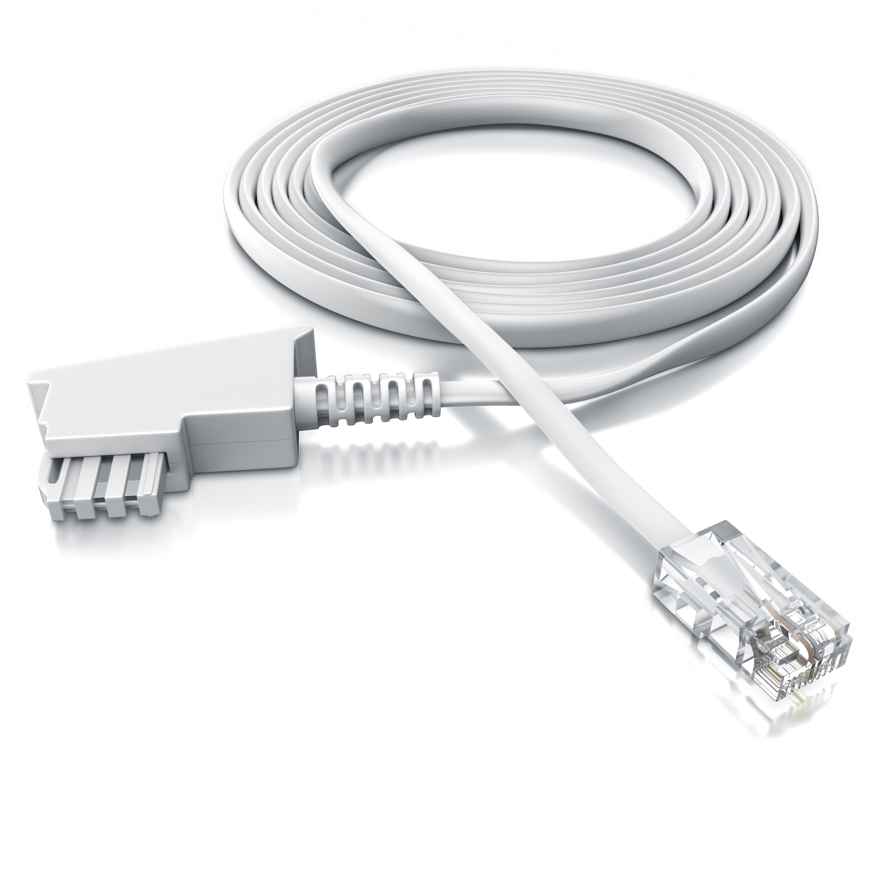 CSL - Internet Kabel Routerkabel - TAE-F Stecker auf RJ45 Stecker - 3m - Internetkabel - Router an die Telefondose, TAE - weiß