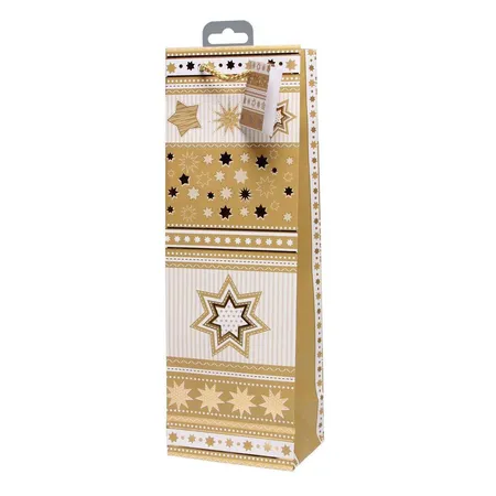 Idena Flaschentasche Creme Star, 36 x 12 x 9cm