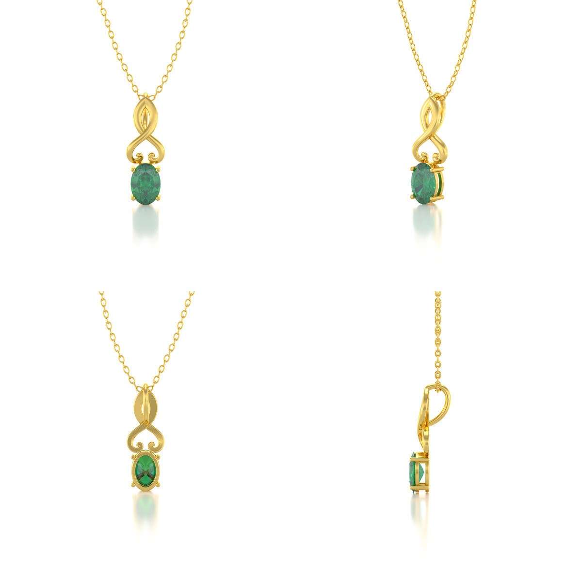Collier Pendentif Or Jaune Emeraude - Bijou d'Exception pour un Anniversaire Inoubliable | Aden