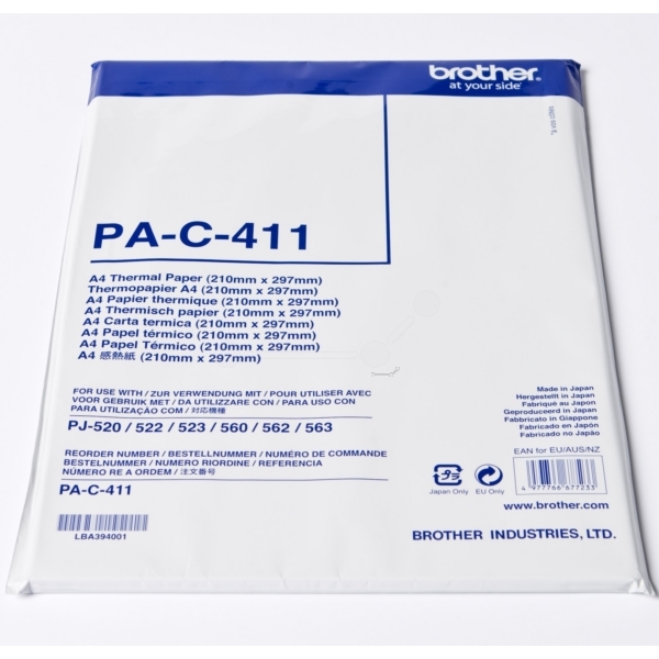 Brother PAC411 Thermo-Transfer-Papier DIN A4, 100 Seiten für PJ-520