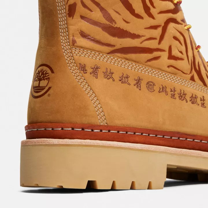 Bota Timberland x CLOT Future73 Timberloop de 6 polegadas para homem, na cor amarela.