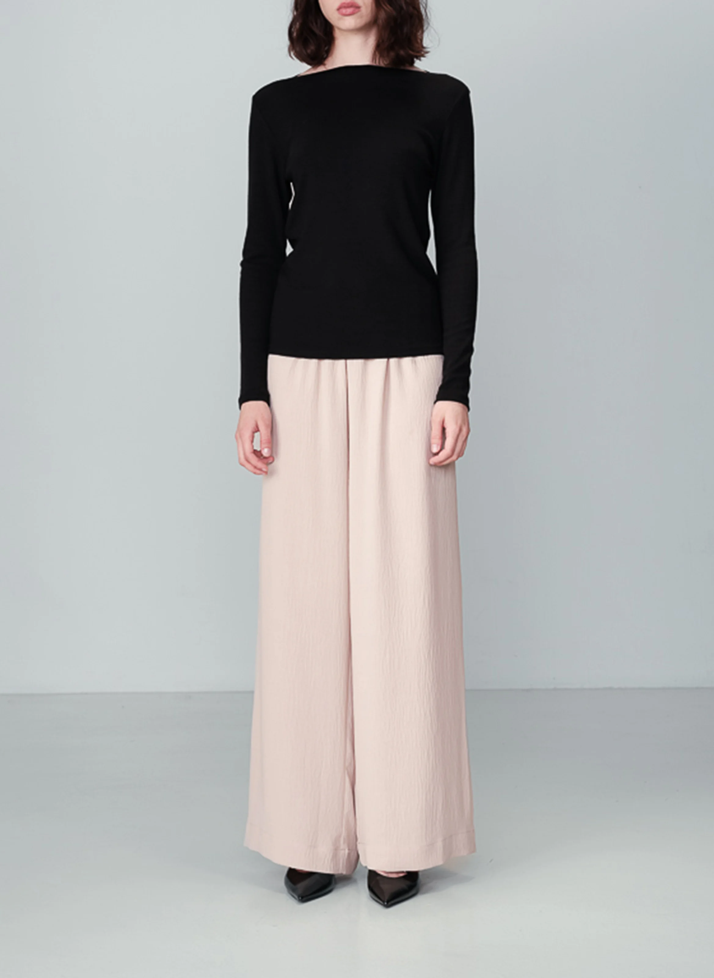 NOUS - Tee-shirt droit manches longues | Noir