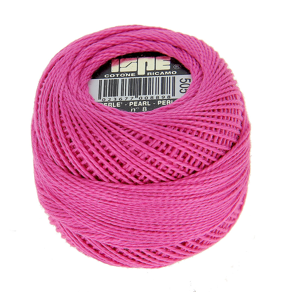 Fil à broder coton perlé ISPE rose 10g