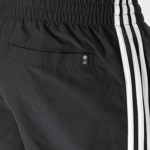 Short De Bain A Bandes 3 Stripes HT4419 Noir