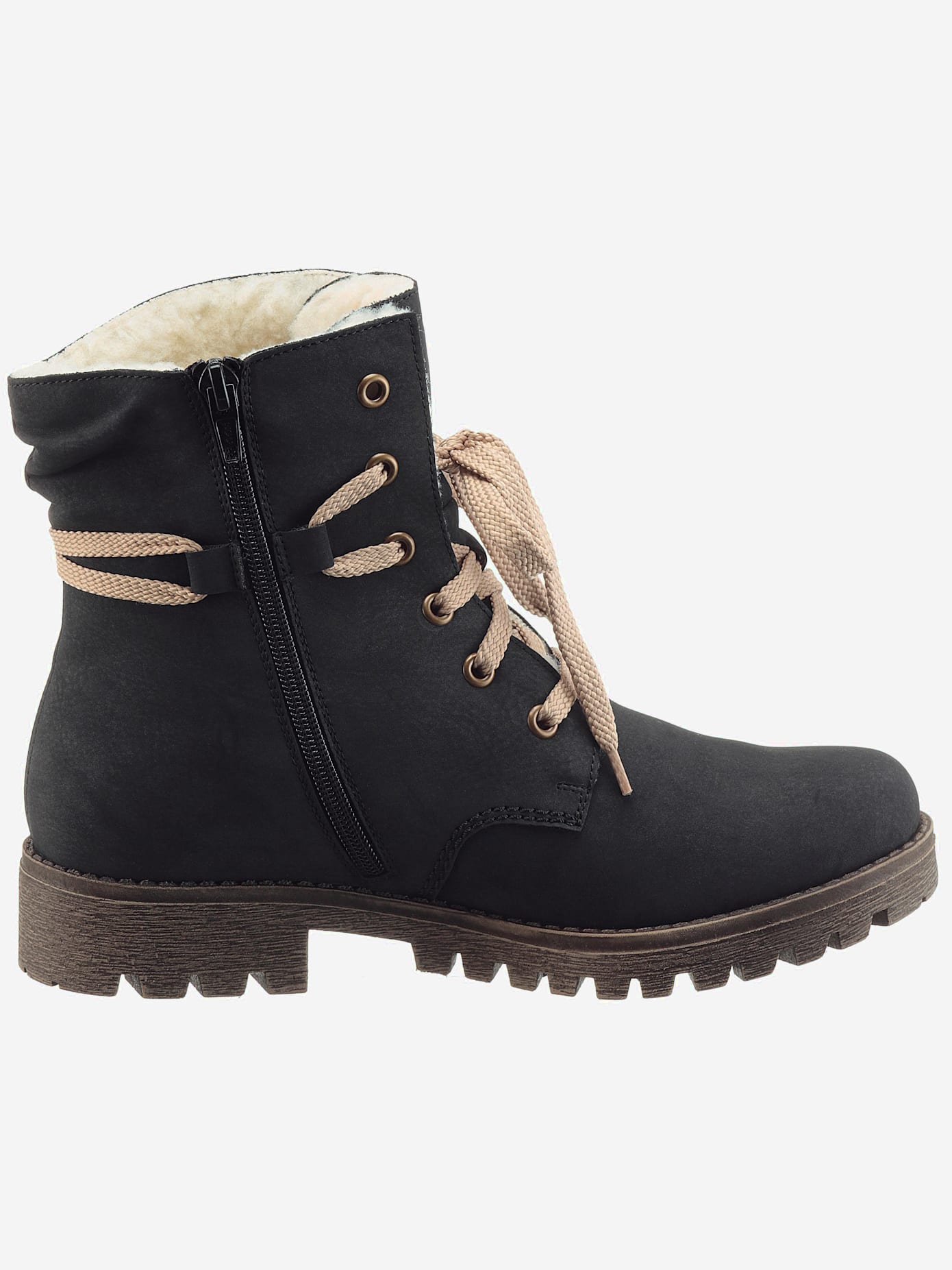 Bottines d'hiver bottines à lacets avec glissière et laçage
