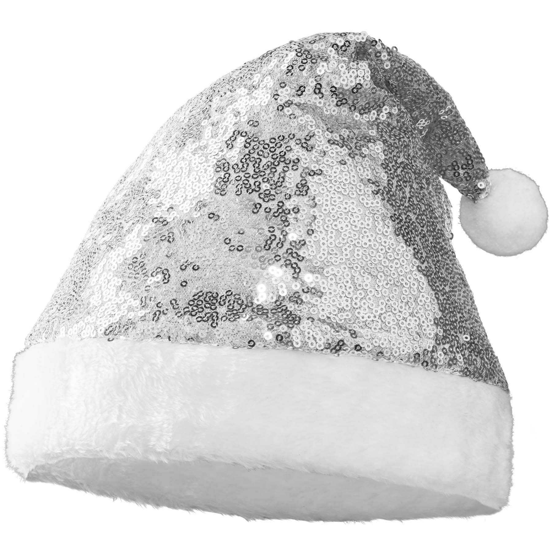 tectake® Weihnachtsmütze mit silbernen Pailletten