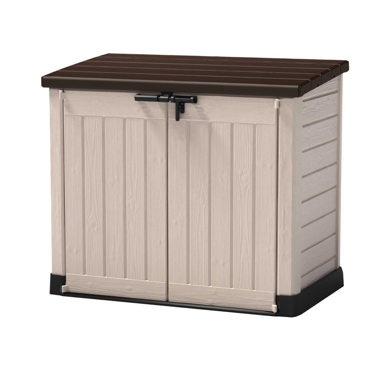 Mülltonnenbox - beige-braun - Holzoptik - 1,2 m³