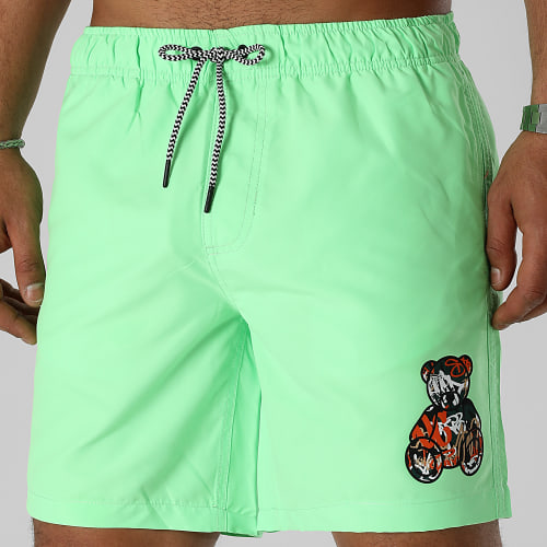 Short De Bain Essentials Art Series Orange Vert Fluo