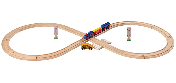 Holz-Eisenbahn-Set ACHTERBAHN 28-teilig