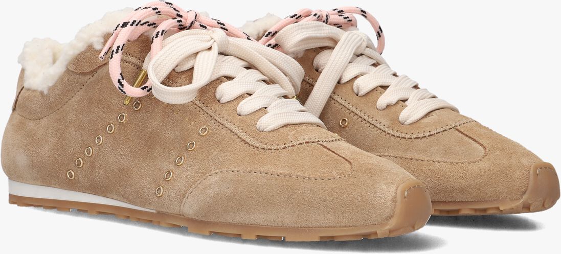 beige nubikk lage sneakers billy lou fur