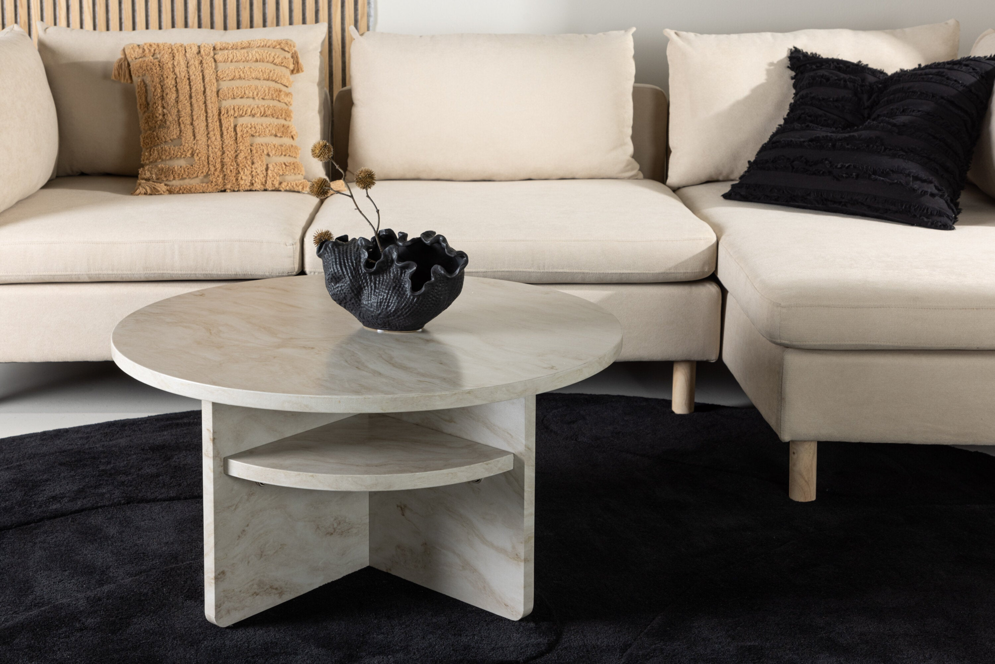 Kuopio Salontafel - ø85 cm - Marmer look