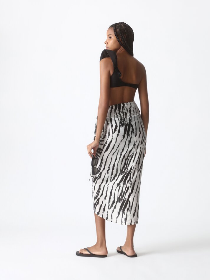 Saia pareô estampada - Estampa de zebra