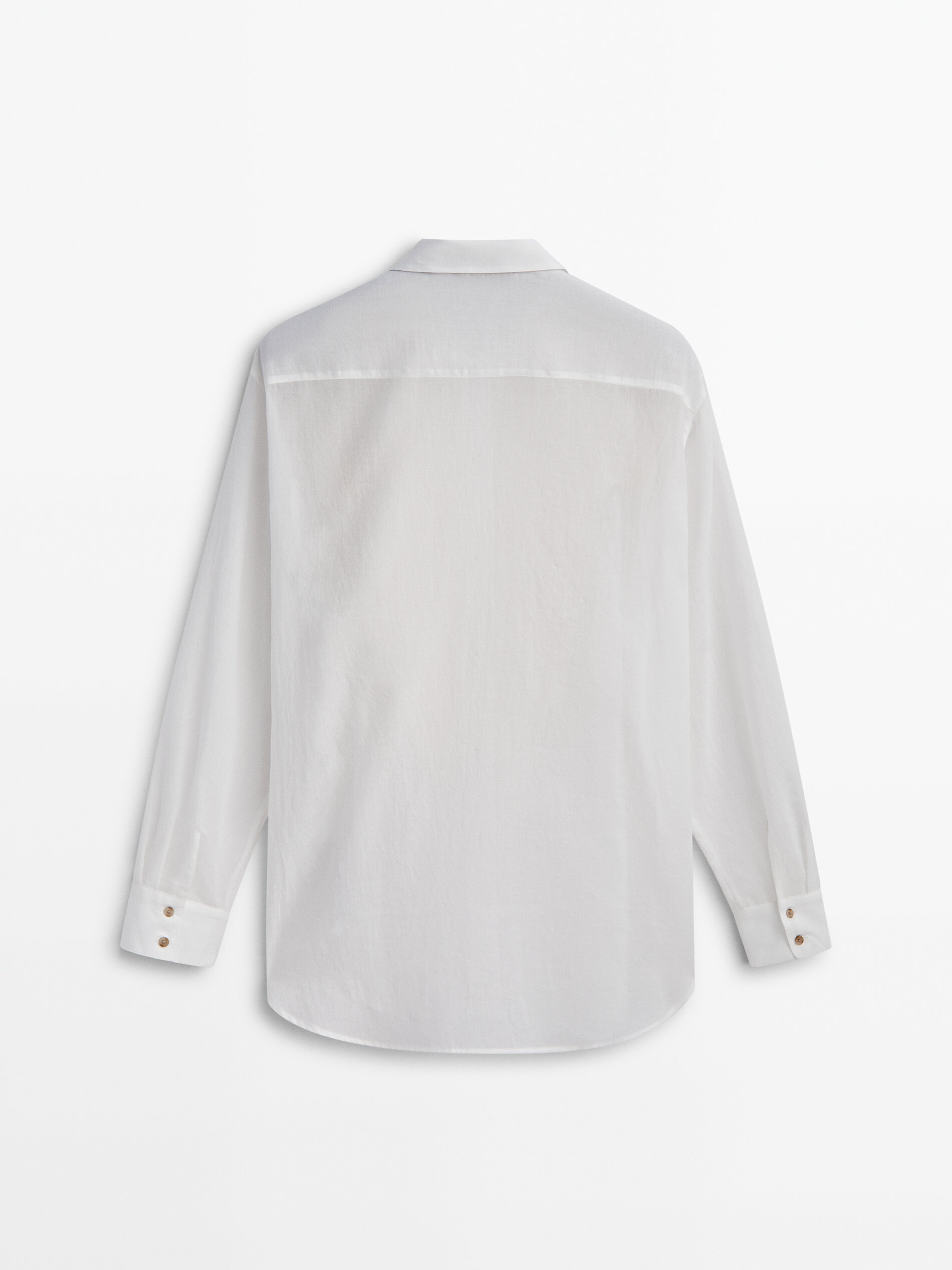 Camisa semitransparente com detalhe em cauda de peixe - BRANCA
