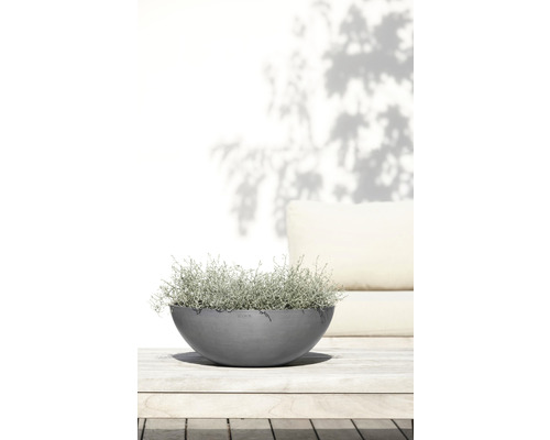 Ecopots Vienna plantenpot, kunststof, Ø 50 cm, H 18 cm, grijs