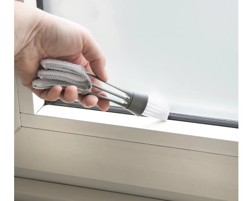 Multifunctionele reiniger voor jaloezieën, radiatoren, autoventilatieopeningen, grijs/wit, 17,5 x 3 x 3,5 cm