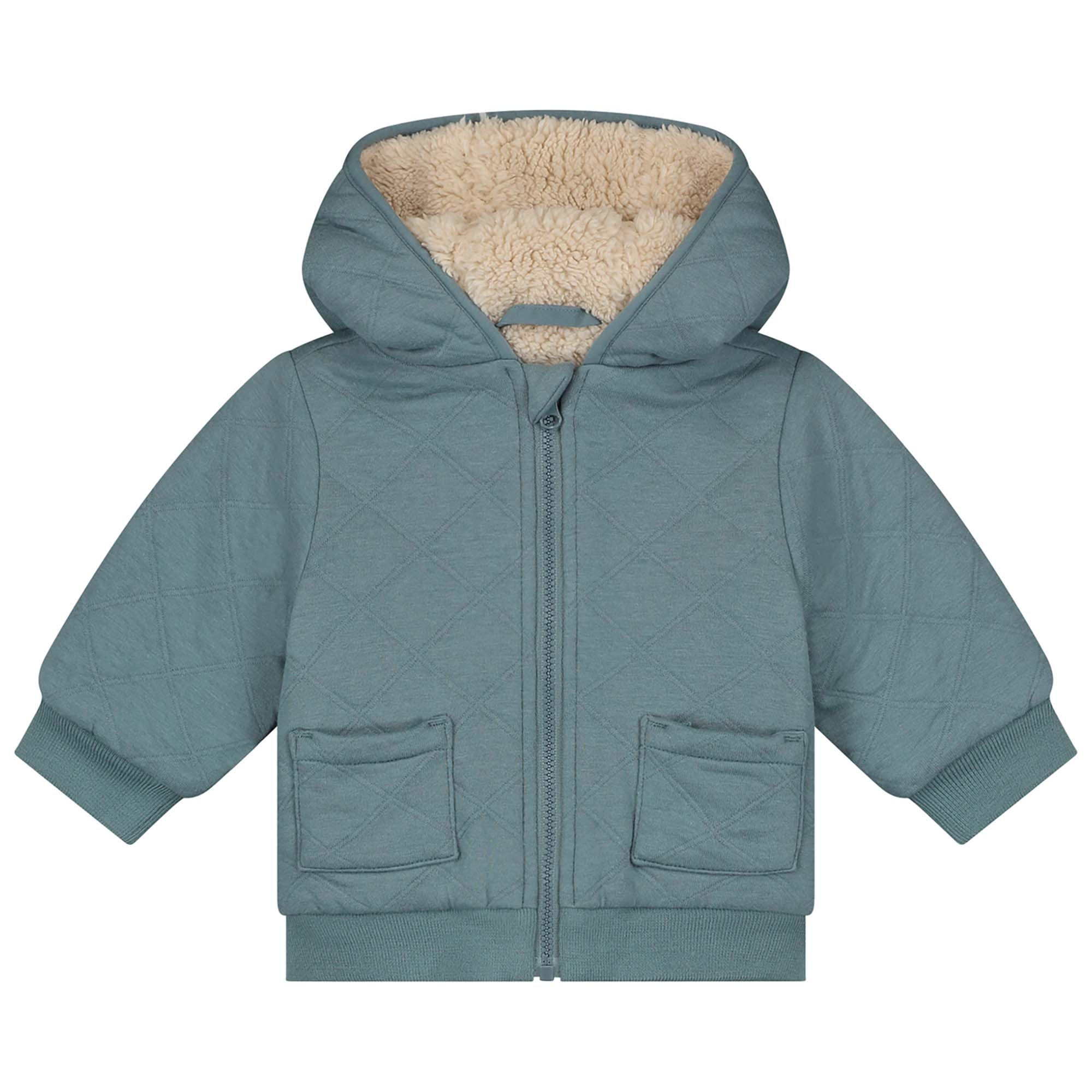 Prénatal winterjas lange mouwen effen blauw