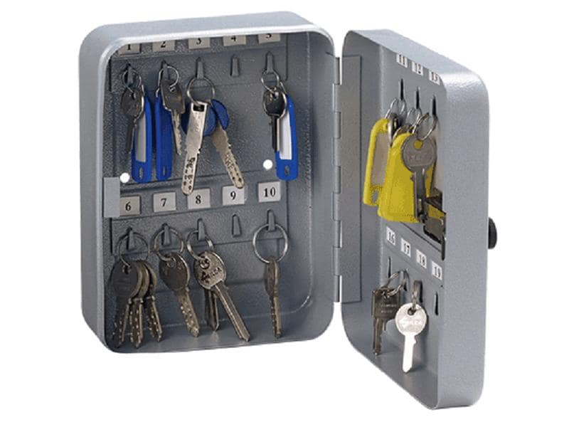 Rieffel Schlüsselkasten VT-SK 20 Z, Silber Schlüsselschrank mit 3-stelligem, mechanischem, verstellbarem Zahlenschloss