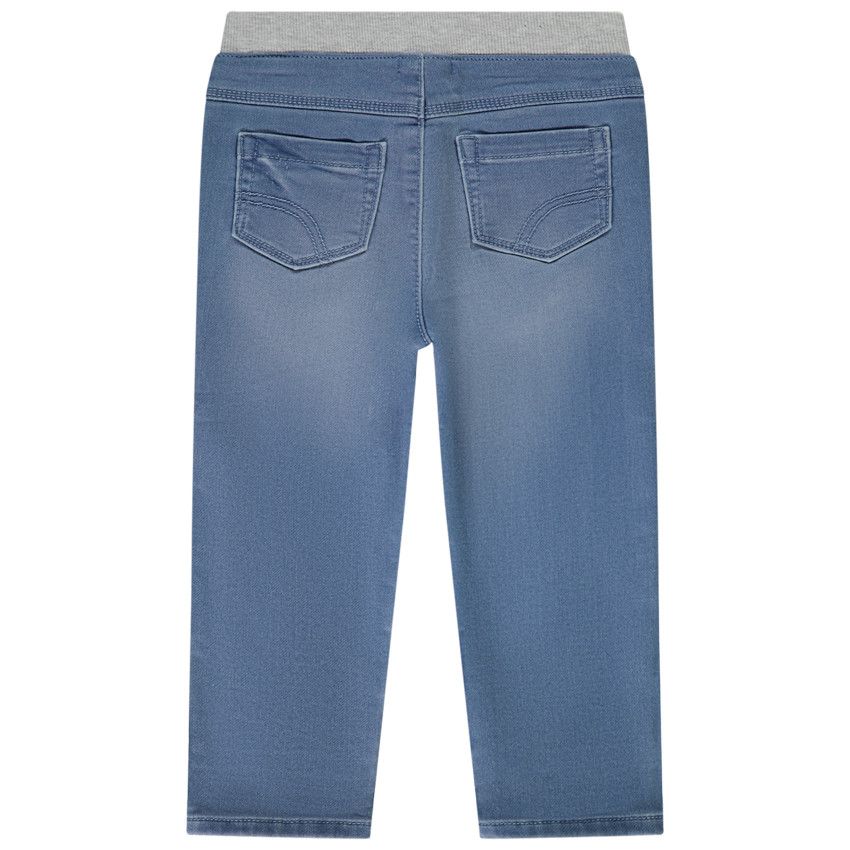 Jean droit à taille élastiquée pour bébé garçon - Bleu