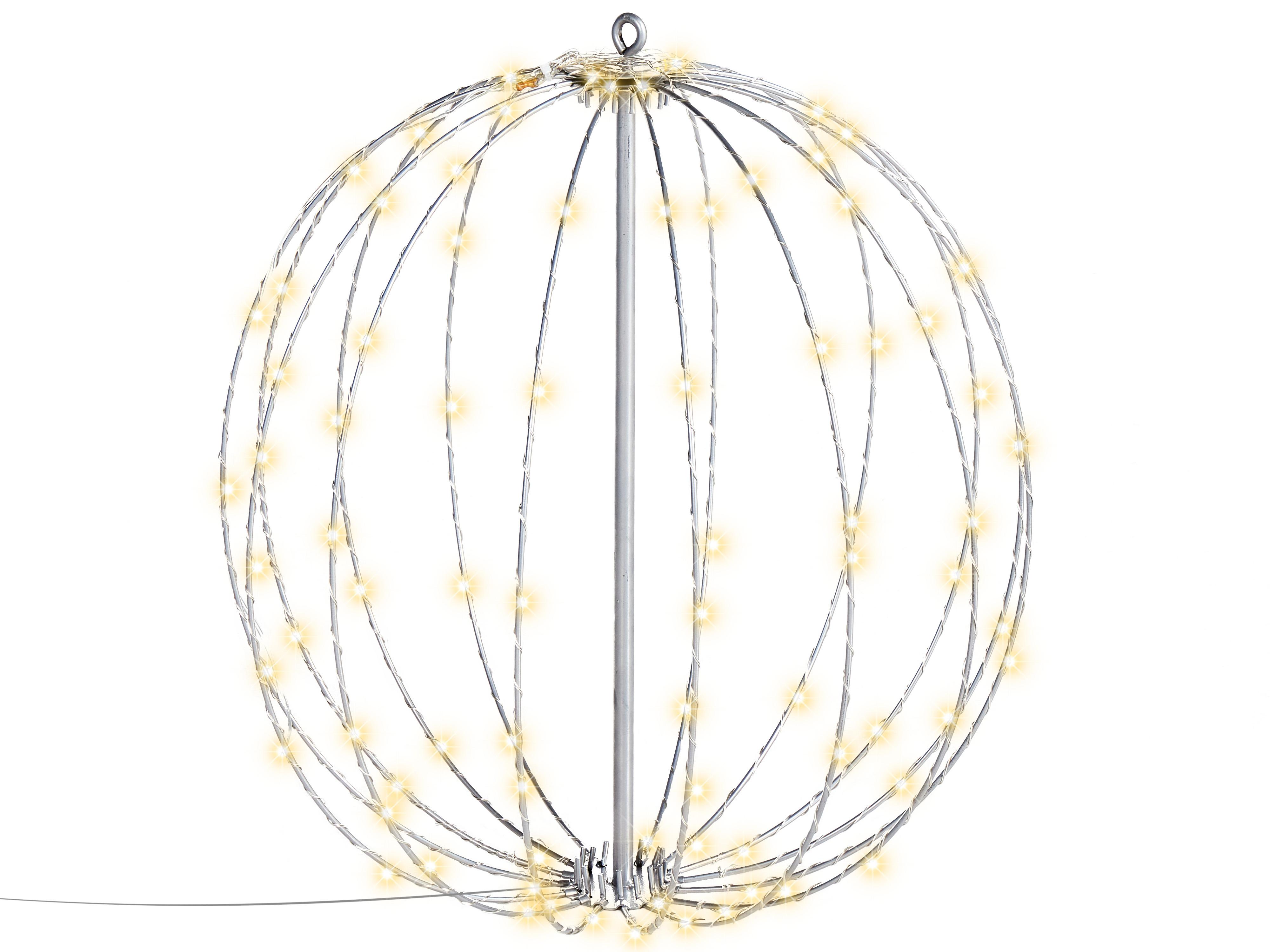 Hangende buitendecoratie LED HOSFOS Kerstbal 42 cm Zilver