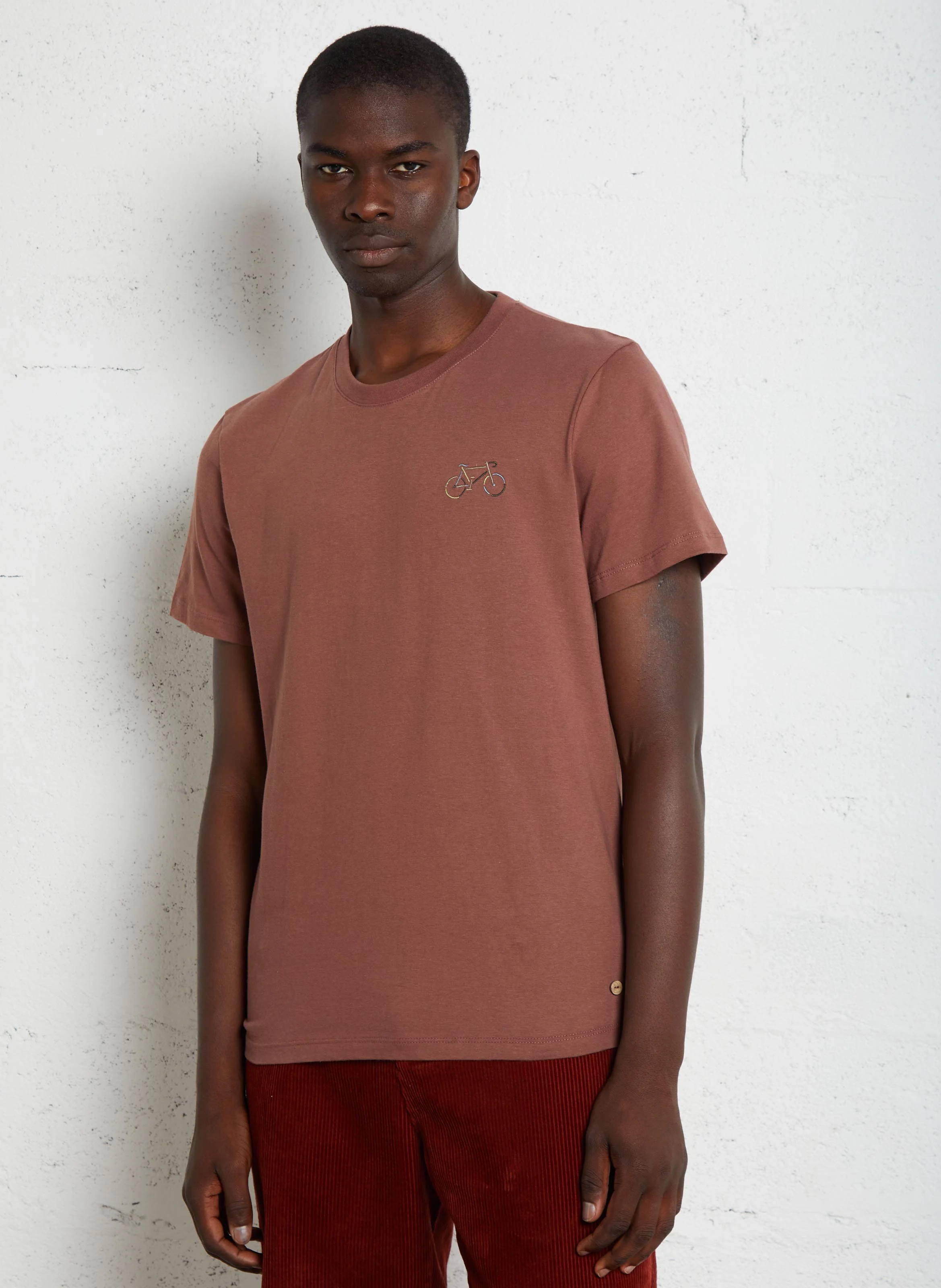 ARCY - Tee-shirt droit col rond en coton | Rose
