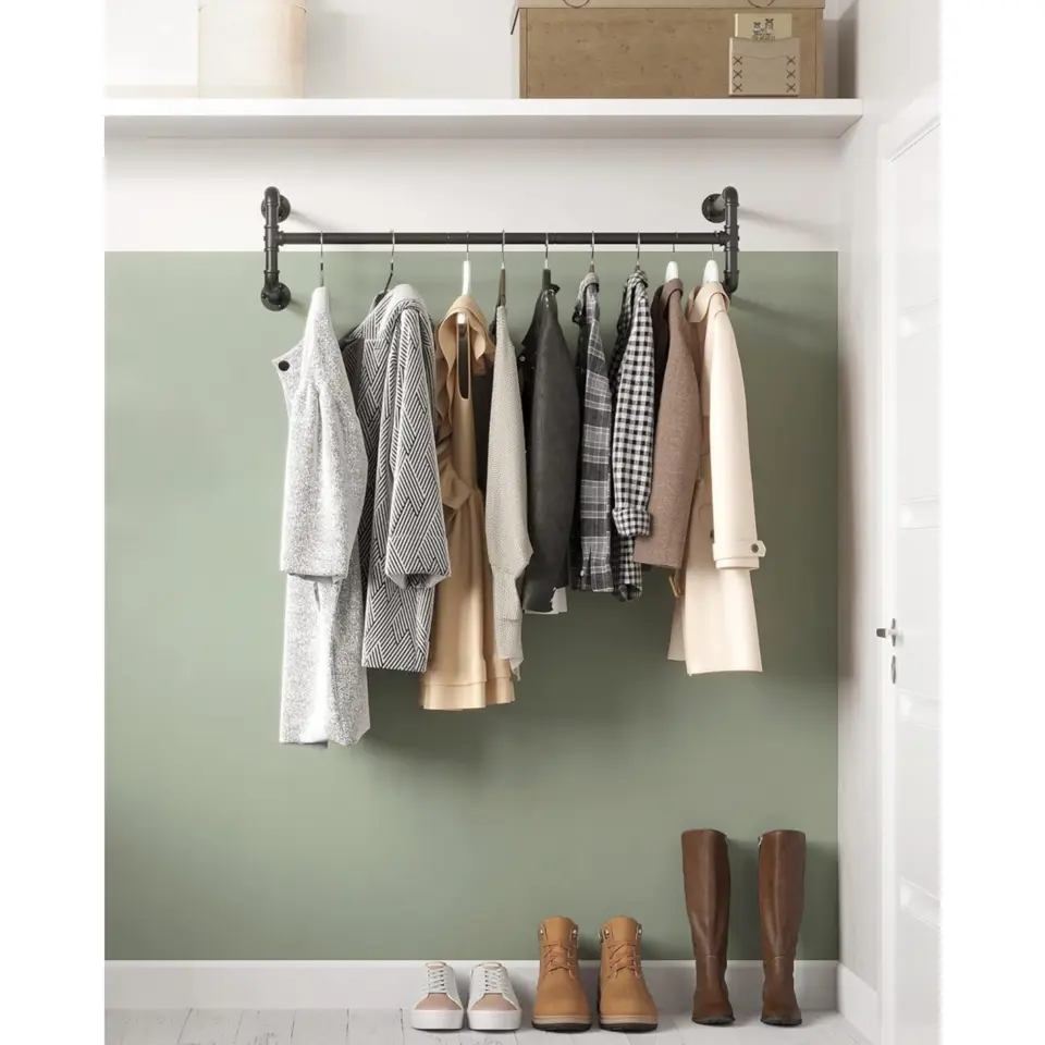 Set van 2 ophangrails - industriële look - zwart
