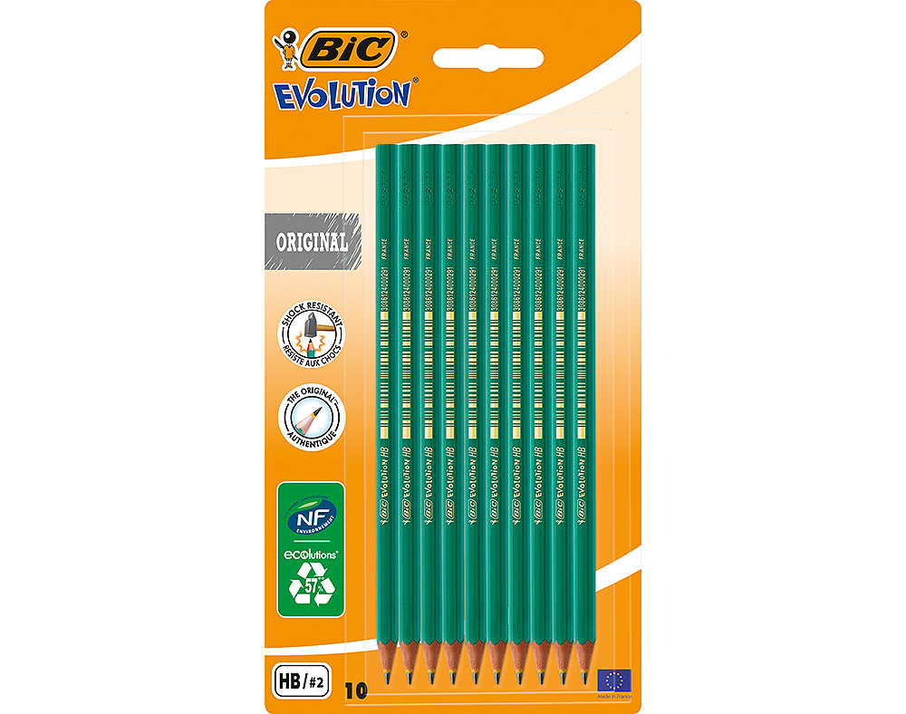 LÁPIS GRAFITE EVOLUTION BIC ECOLUTIONS HB 10 UNIDADES