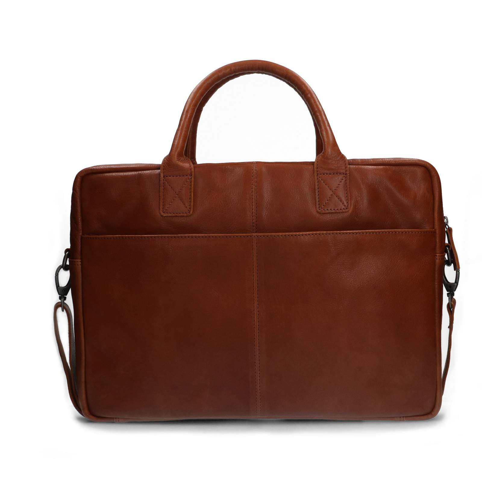 Cognac leren laptoptas 17 inch