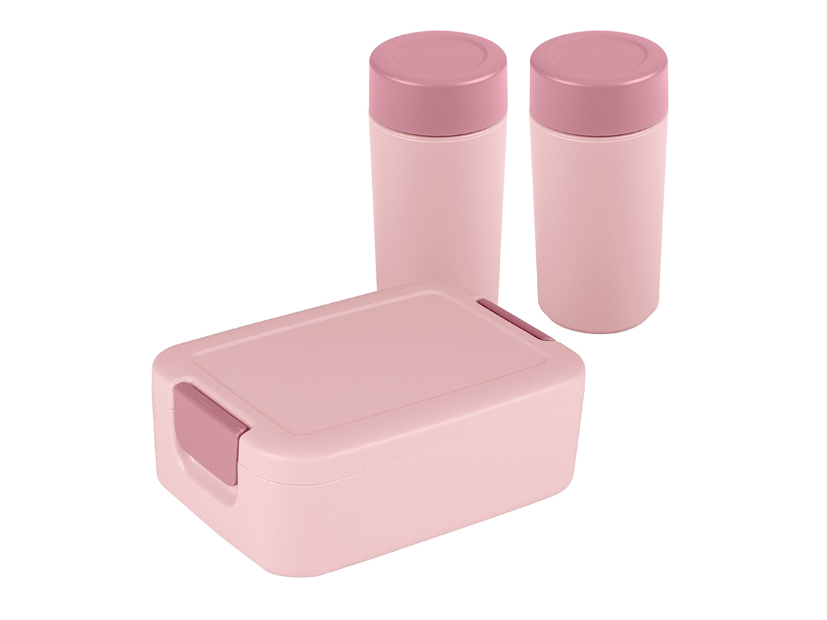 Sunware Sigma home broodtrommel met 2 drinkbekers - Pink