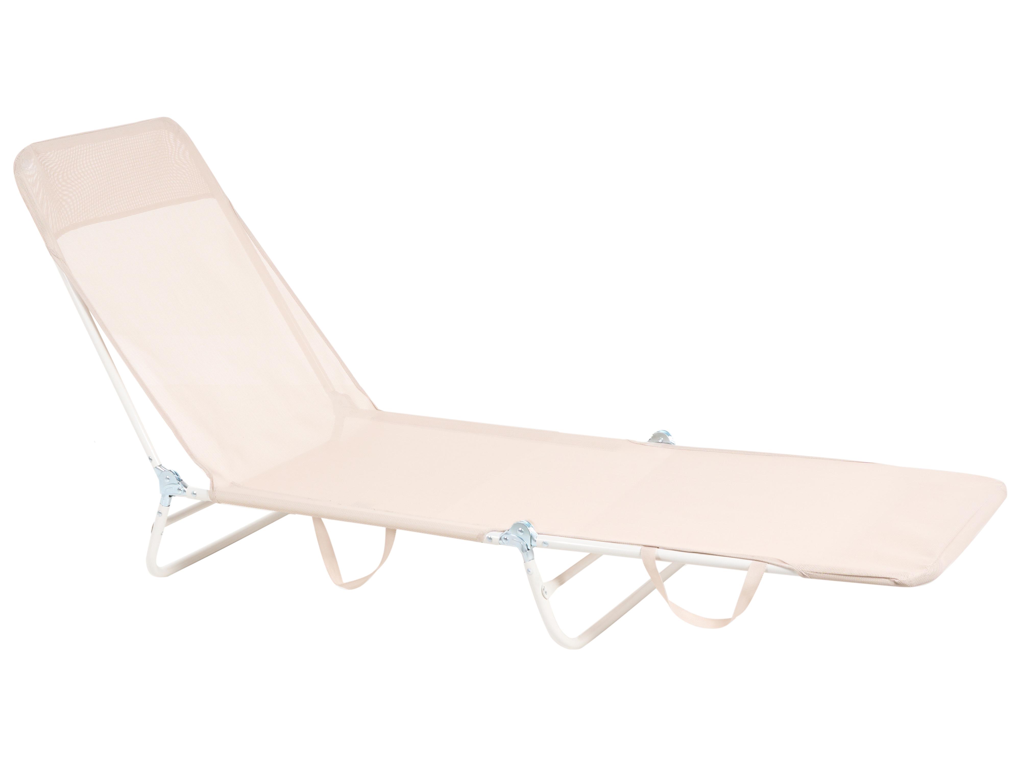 Ligstoel KASTORIA achteroververstelbaar Metaal Beige