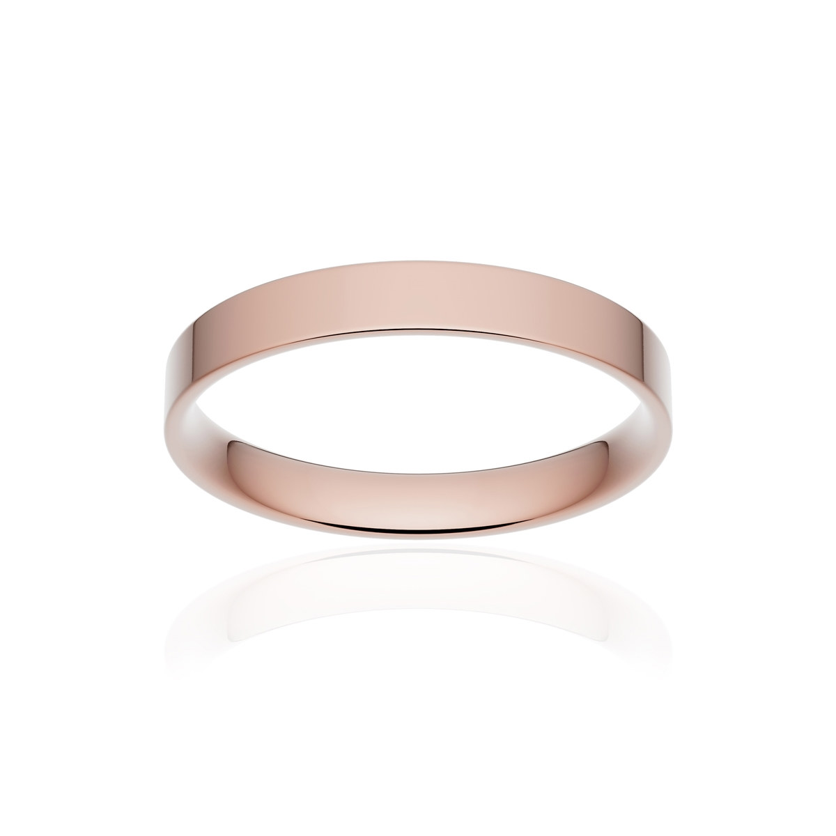 Alliance or 375 rose poli ruban plat confort 3mm