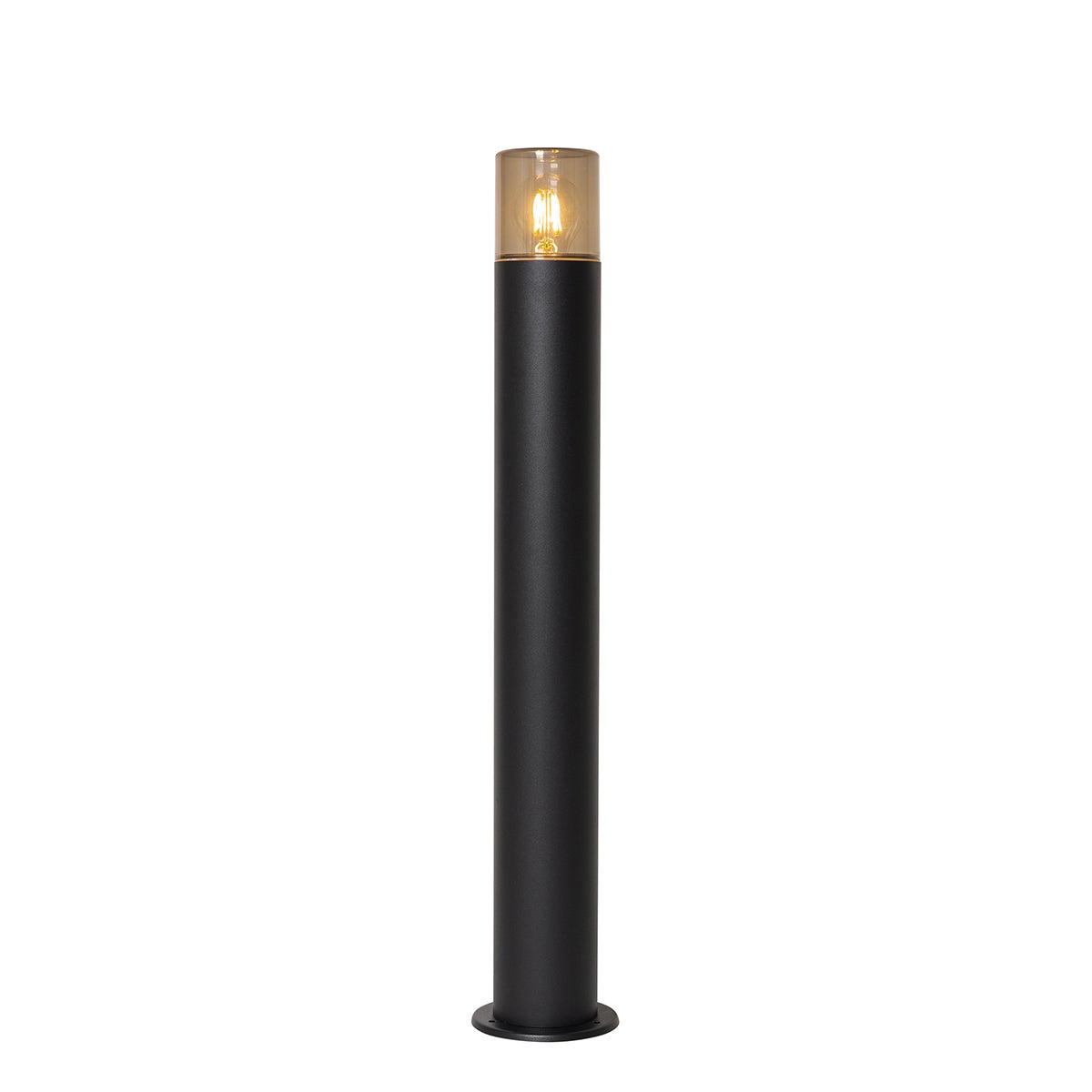 Staande buitenlamp, zwart met rookkap, 70 cm - Odense