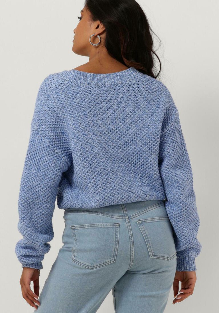 ANOTHER LABEL blauwe another label vest zhour knitted cardigan l/s