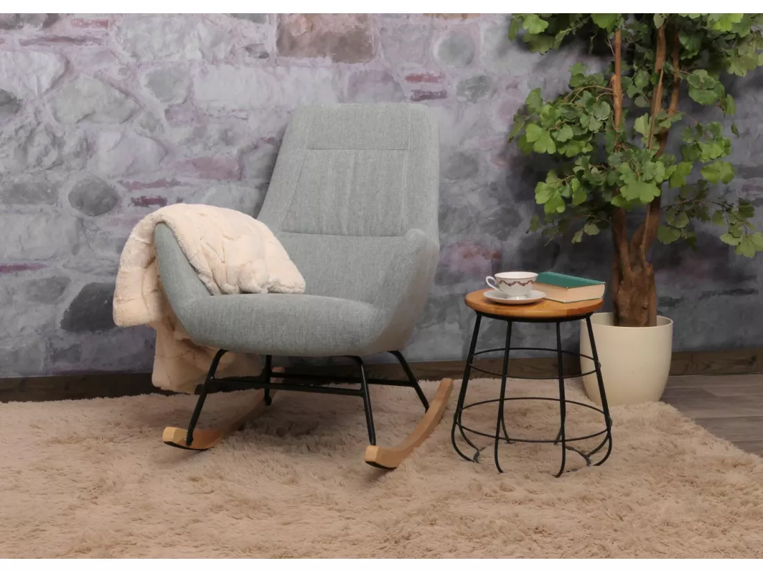 Chaise à bascule MCW-N13, gris-vert