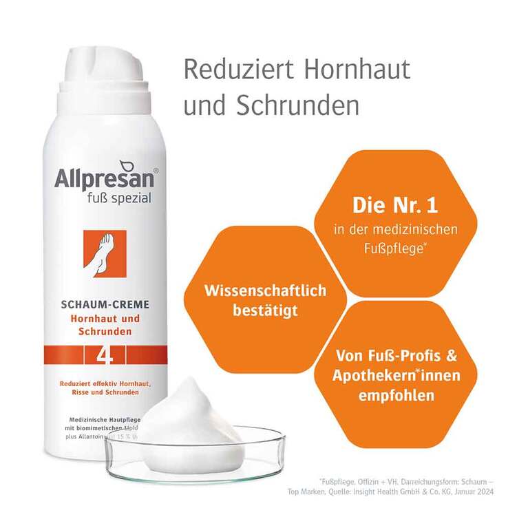 Allpresan Fuß spezial Original Schaum-Creme Hornhaut und Schrunden Nr.4, 125 ml
