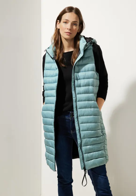 Lange Steppweste - polar mint