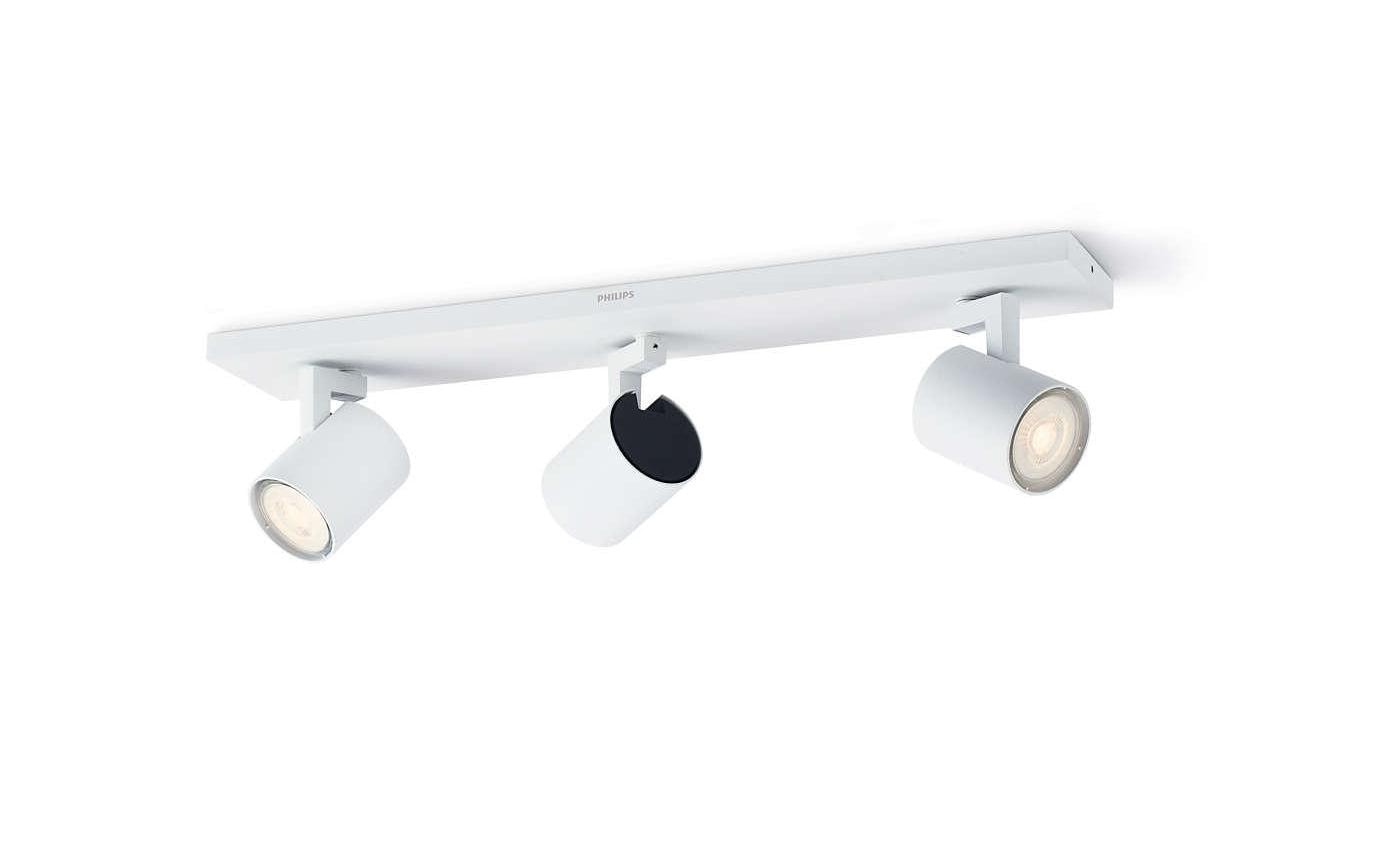 Aufbauspot myLiving Runner 53093/31/P0 WeissDeckenspot mit beweglichen Leuchtenköpfen