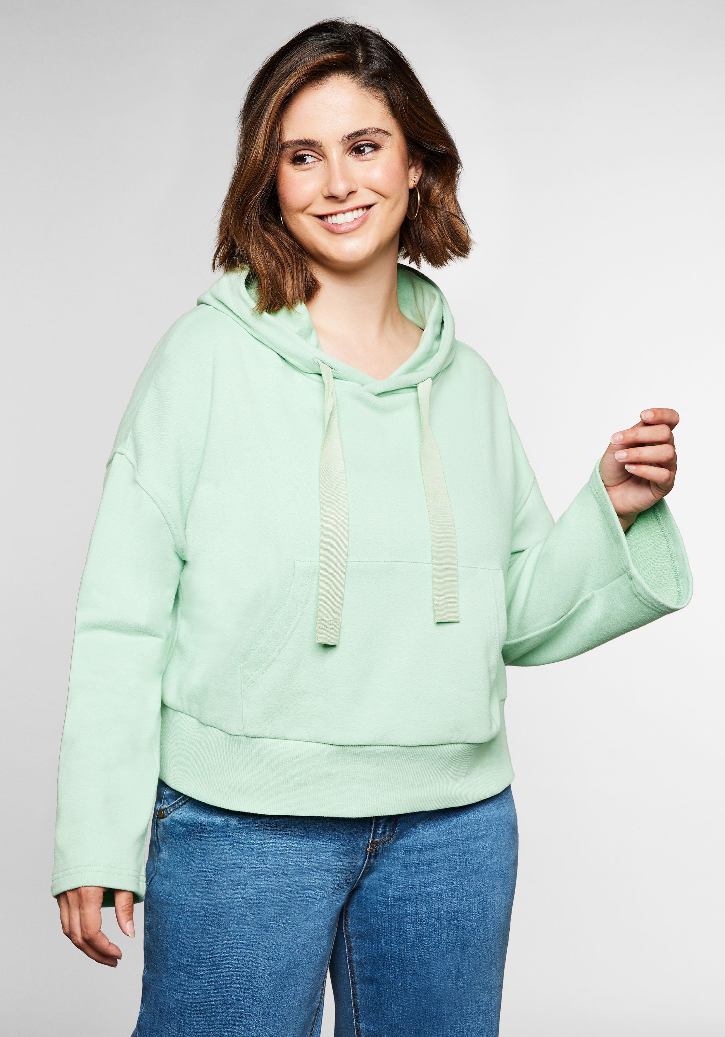 Kapuzensweatshirt in kurzer, weiter Form