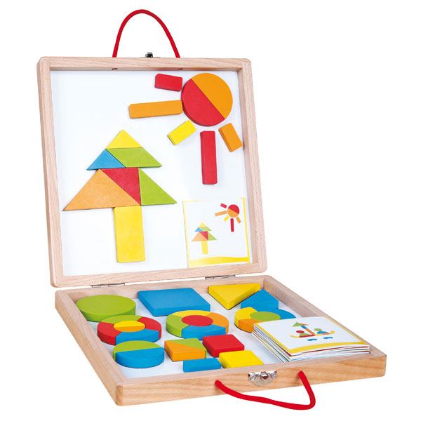 SpielbaSpielba   Holz Magnetspiel mit Vorlagen in Box