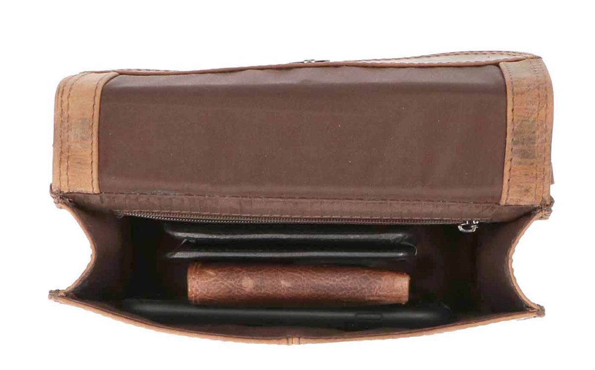LD Lederwaren Hand/ Schoudertas Hunter Bruin