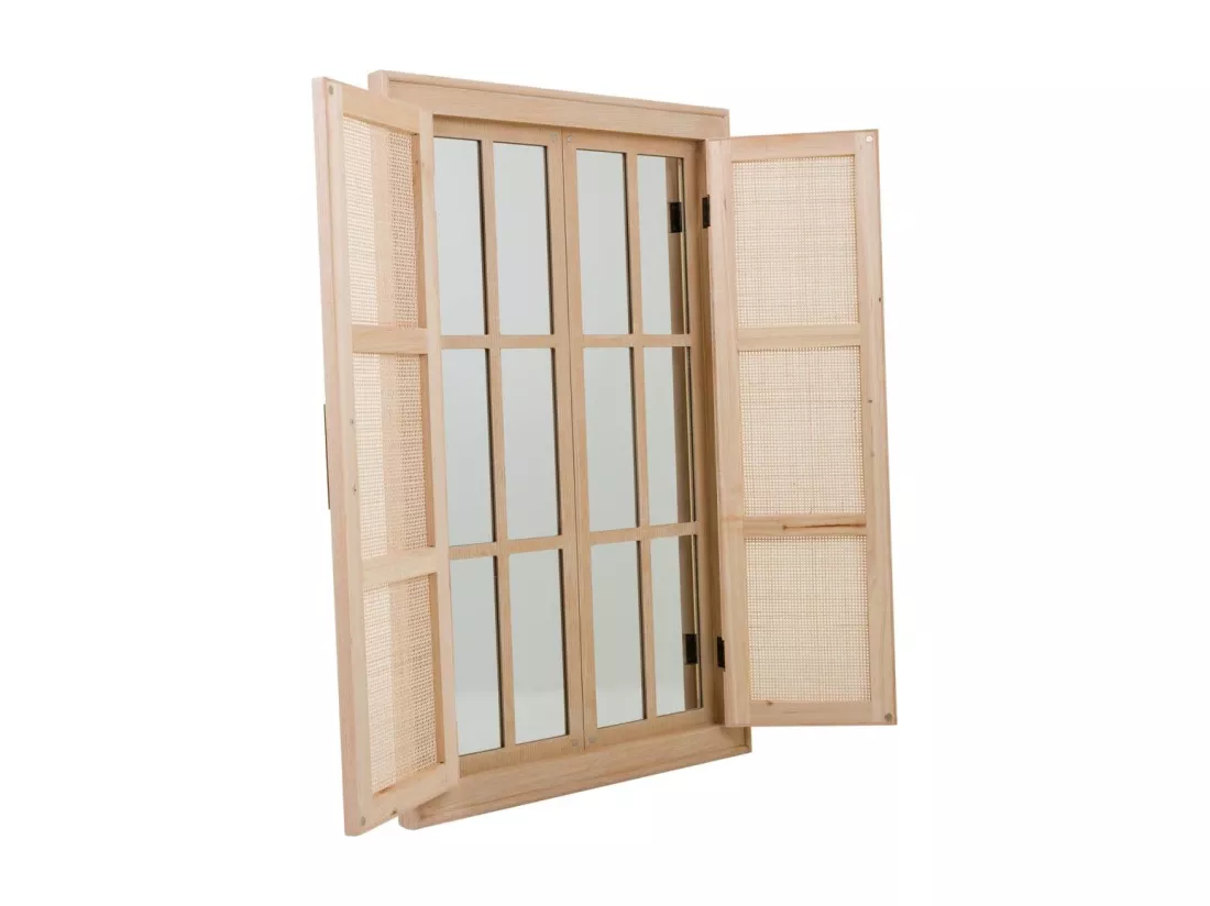 Miroir avec cadre en bois et grille marron 73.5x5x118h