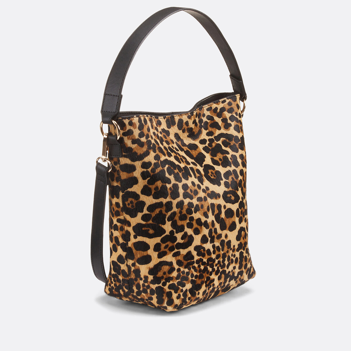 COLEÇÕES LA REDOUTE<br>Bolsa de couro com estampa de leopardo
