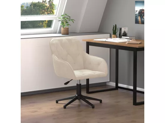Chaise pivotante de bureau Crème Velours